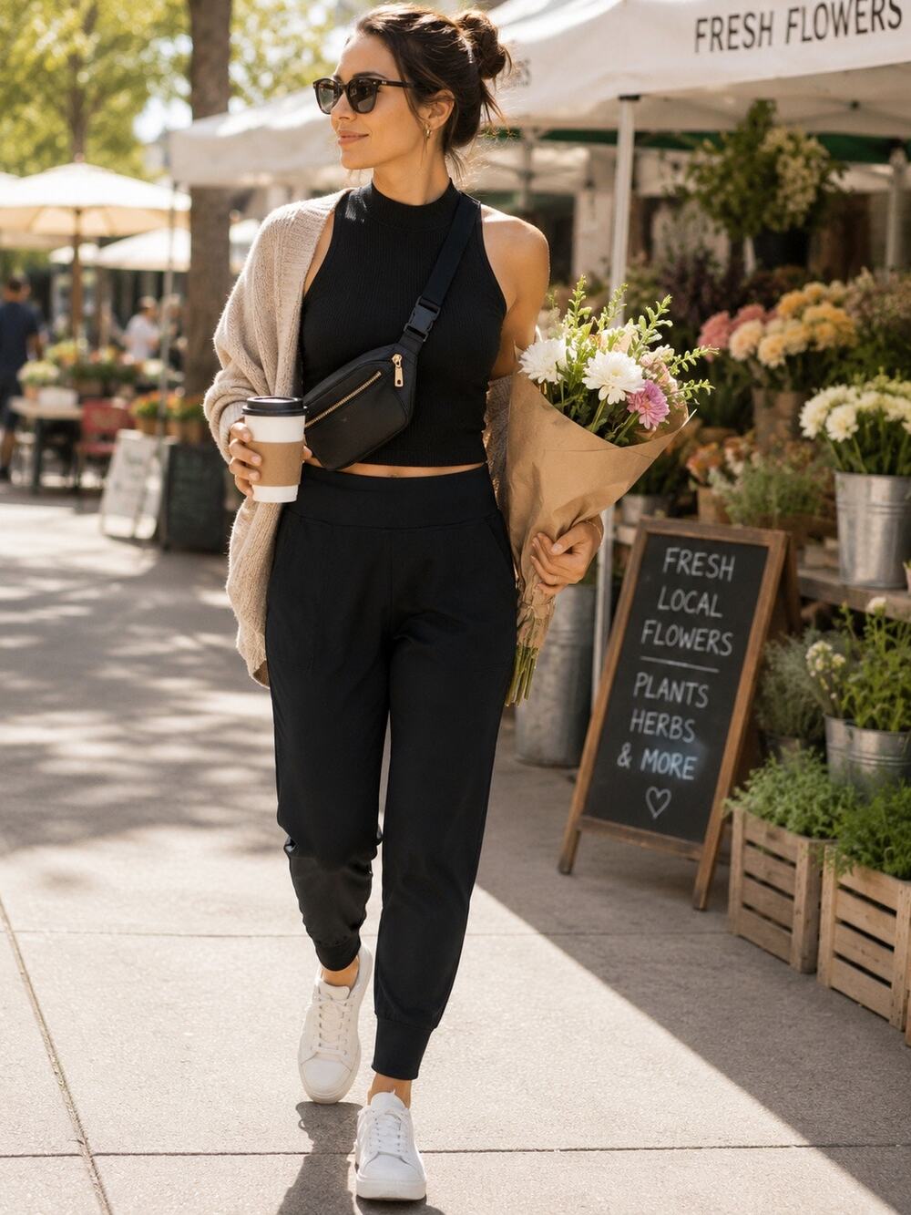 Athleta Salutation Jogger XS Black Powervita Buttery Soft‎ Yoga Pants